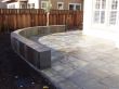 Backyard bluestone patio & landscaping for side yard in San Rafael, Bay Area, California.