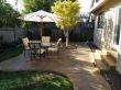 Building concrete backpatio and resurfacing with flagstone look-finish in Petaluma, California.