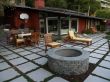 Step stones patio with stone firepit & retaining wall done in Mill Valley, Marin County, California.
